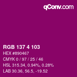 Color code: RGB 137 4 103 | qconv.com
