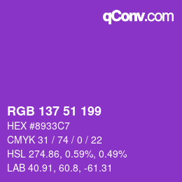 Color code: RGB 137 51 199 | qconv.com