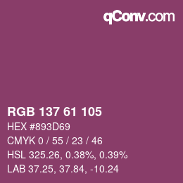 Color code: RGB 137 61 105 | qconv.com