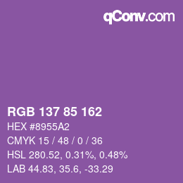Color code: RGB 137 85 162 | qconv.com