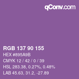 Farbcode: RGB 137 90 155 | qconv.com