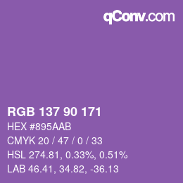 Farbcode: RGB 137 90 171 | qconv.com