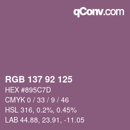 Color code: RGB 137 92 125 | qconv.com