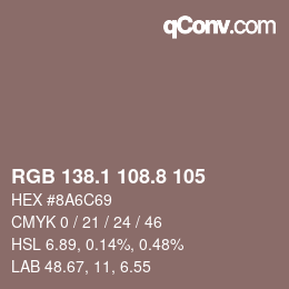 Farbcode: RGB 138.1 108.8 105 | qconv.com