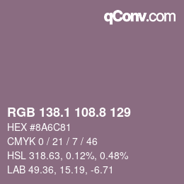 Color code: RGB 138.1 108.8 129 | qconv.com