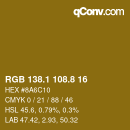 Color code: RGB 138.1 108.8 16 | qconv.com