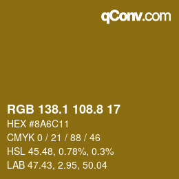 Color code: RGB 138.1 108.8 17 | qconv.com
