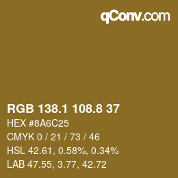 Color code: RGB 138.1 108.8 37 | qconv.com
