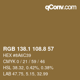 Color code: RGB 138.1 108.8 57 | qconv.com