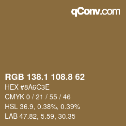 Color code: RGB 138.1 108.8 62 | qconv.com