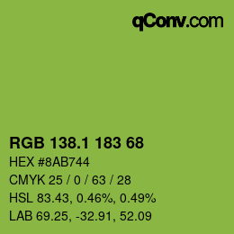 カラーコード: RGB 138.1 183 68 | qconv.com