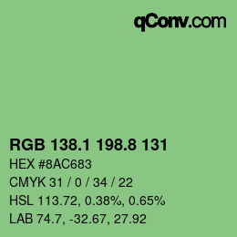 カラーコード: RGB 138.1 198.8 131 | qconv.com