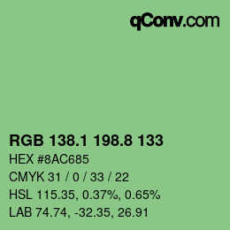 カラーコード: RGB 138.1 198.8 133 | qconv.com