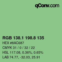 カラーコード: RGB 138.1 198.8 135 | qconv.com