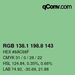 Color code: RGB 138.1 198.8 143 | qconv.com