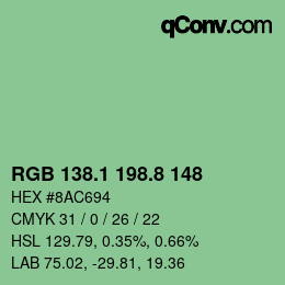 Color code: RGB 138.1 198.8 148 | qconv.com