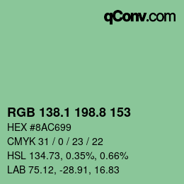 Color code: RGB 138.1 198.8 153 | qconv.com