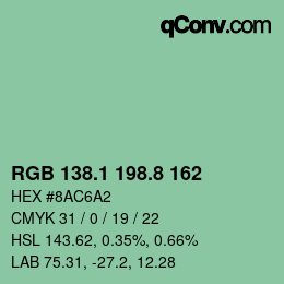 Color code: RGB 138.1 198.8 162 | qconv.com
