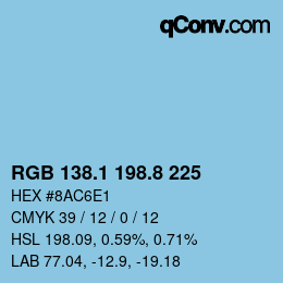 Color code: RGB 138.1 198.8 225 | qconv.com