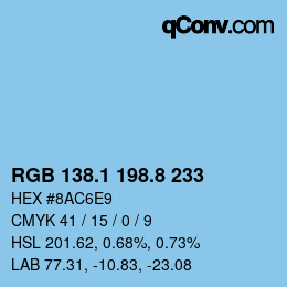 Color code: RGB 138.1 198.8 233 | qconv.com