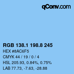 Color code: RGB 138.1 198.8 245 | qconv.com