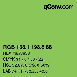 カラーコード: RGB 138.1 198.8 88 | qconv.com