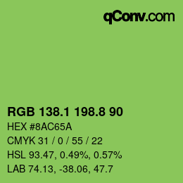 カラーコード: RGB 138.1 198.8 90 | qconv.com