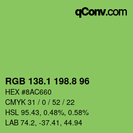 カラーコード: RGB 138.1 198.8 96 | qconv.com