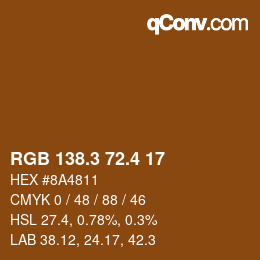 カラーコード: RGB 138.3 72.4 17 | qconv.com