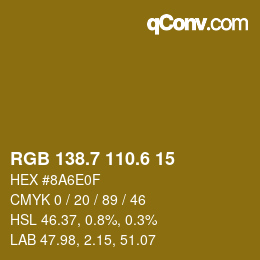 カラーコード: RGB 138.7 110.6 15 | qconv.com