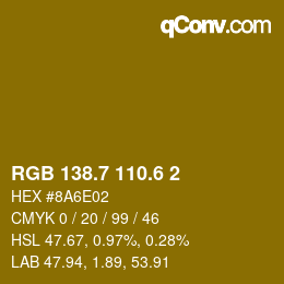 カラーコード: RGB 138.7 110.6 2 | qconv.com