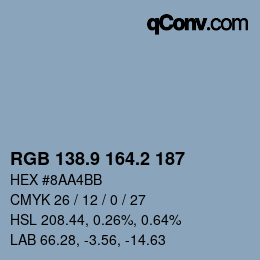 Color code: RGB 138.9 164.2 187 | qconv.com
