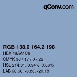 Color code: RGB 138.9 164.2 198 | qconv.com
