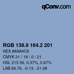 Color code: RGB 138.9 164.2 201 | qconv.com