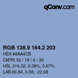 Color code: RGB 138.9 164.2 203 | qconv.com