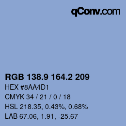 Color code: RGB 138.9 164.2 209 | qconv.com