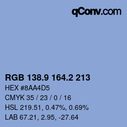 Color code: RGB 138.9 164.2 213 | qconv.com