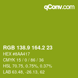 カラーコード: RGB 138.9 164.2 23 | qconv.com