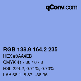 Color code: RGB 138.9 164.2 235 | qconv.com