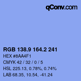 Color code: RGB 138.9 164.2 241 | qconv.com