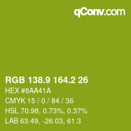 カラーコード: RGB 138.9 164.2 26 | qconv.com