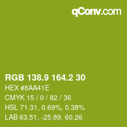 カラーコード: RGB 138.9 164.2 30 | qconv.com
