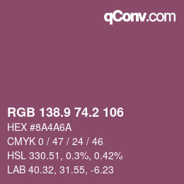 Color code: RGB 138.9 74.2 106 | qconv.com