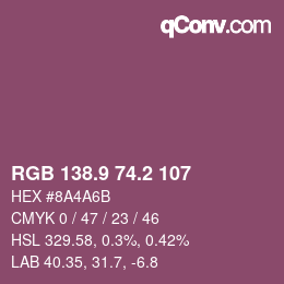 Color code: RGB 138.9 74.2 107 | qconv.com
