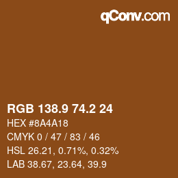 Color code: RGB 138.9 74.2 24 | qconv.com