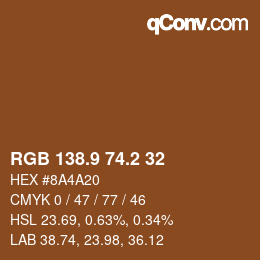 Color code: RGB 138.9 74.2 32 | qconv.com
