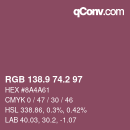 Color code: RGB 138.9 74.2 97 | qconv.com