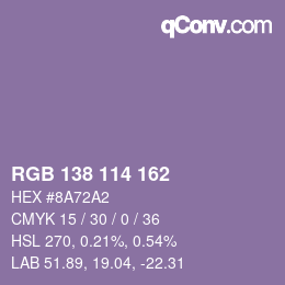 Farbcode: RGB 138 114 162 | qconv.com