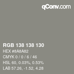 Code couleur: RGB 138 138 130 | qconv.com