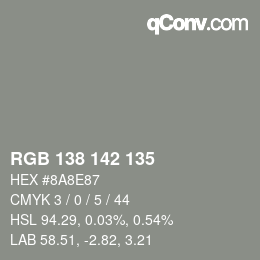 Color code: RGB 138 142 135 | qconv.com